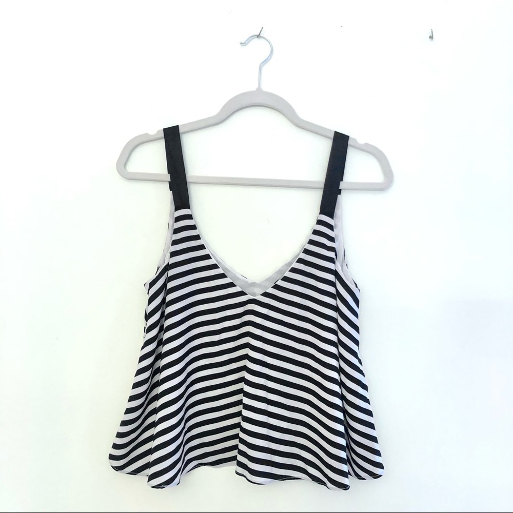 Zara Trafaluc Swing Top Black White Stripe